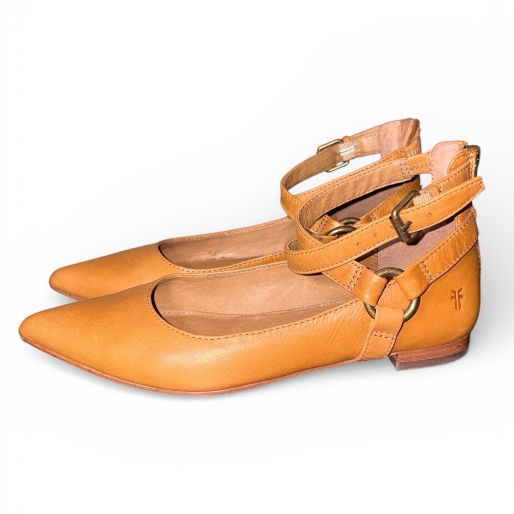 Frye women’s Sienna Harness Criss Cross leather ballet flats size 6M - Picture 3 of 12